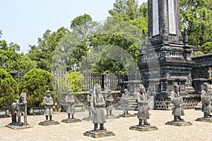 Tomb of Khai dinh,guardian statues,Hue, Vietnam