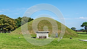 Tomb of King Naemul of Silla in the Gyerim forest Gyeongju South Korea (translation : King Naemul photo