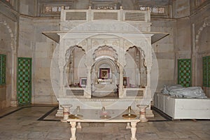 The tomb of Maharaja made of white stone