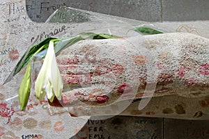 Tomb of Oscar Wilde in Pere Lachaise Cemetery