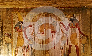 Tomb painting in the Valley of the Kings photo