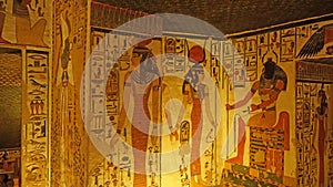 The Tomb of Queen Nefertari in Valley of the Queens, Luxor Egypt.