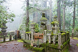 Tomb of Takeda Shingen and Takeda Katsuyori at Okunoin Cemetery in Koya, Wakayama, Japan. Mount