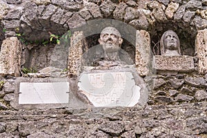 Tomb with three funeral niches in Pompeii, Italy