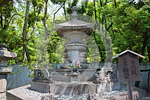 Tomb of Tokugawa Ietsugu 1709-1716 at Mausoleum of Tokugawa Shoguns at Zojoji Temple in Tokyo,