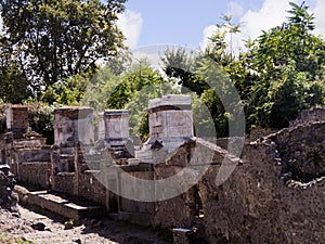 Tombs by the city Walls of Pompeii photo