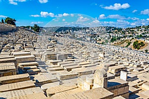 Tombs of the prophets situated on mount of olives in Jerusalem, Israel