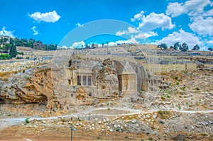 Tombs of the prophets situated on mount of olives in Jerusalem, Israel