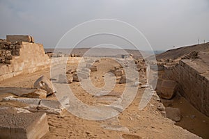 Tombs ruins at Saqqara necropolis, archeological site in the Saqqara, Egypt