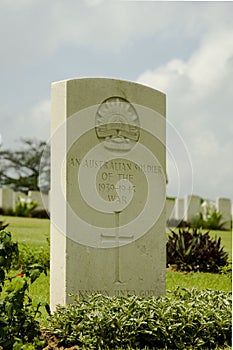 Tombstone of an Australian soldier