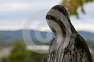 Tombstone Closeup with Moss and Grime