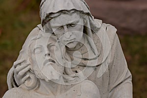 Tombstone Closeup with Moss and Grime