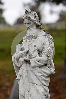 Tombstone Closeup with Moss and Grime