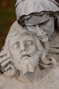 Tombstone Closeup with Moss and Grime