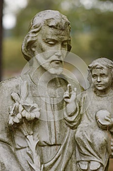 Tombstone Closeup with Moss and Grime