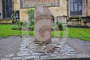 Tombstone of the dog Greyfriars Bobby in Edinburgh