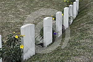 Tombstone and graves