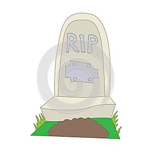 Tombstone with RIP icon, cartoon style
