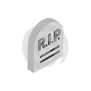 Tombstone with RIP isometric 3d icon