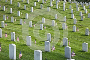 Tombstones at Arlington National Cemetery on Memorial Day photo