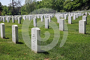 Tombstones at Arlington National Cemetery. Virginia. USA