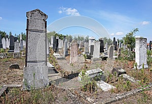 Tombstones in the jewish cemetery