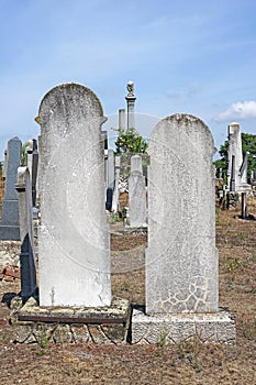 Tombstones in the jewish cemetery