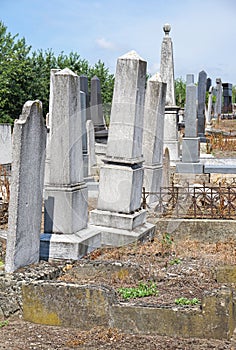 Tombstones in the jewish cemetery