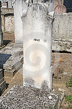 Tombstones in the jewish cemetery