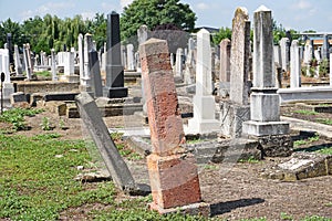 Tombstones in the jewish cemetery