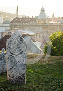 Tombstones at muslim cemetery