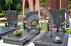 Tombstones in the public cemetery photo