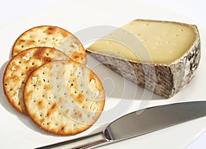 Tomme de Savoie cheese and biscuits photo