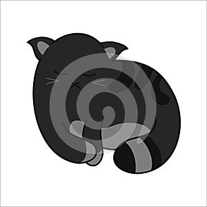 Tomo cat - cute character pose 02 black version photo