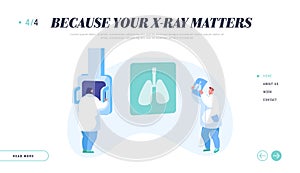 Tomography, Fluorographic Examination Landing Page Template. Pulmonology Department, Lungs X-ray Medical Diagnostics