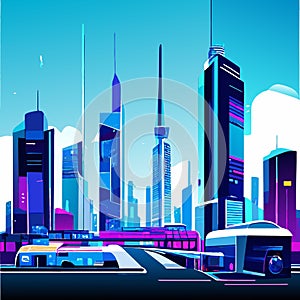 Tomorrow\'s Skyline: Futuristic Urban Vista photo