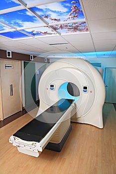 Tomotherapy machine in hospital room