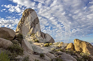 Toms Thumb Rock formation in North Scottsdale Arizona