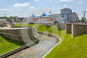 Tomsk, view from the Stone Bridge on the Ushayka River and Lenin Square