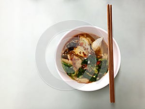 Tomyum fish noodle soup