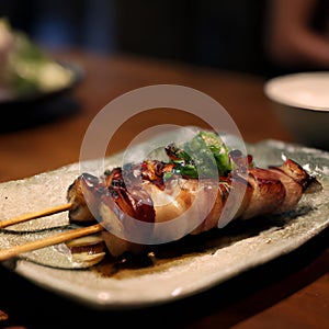 Ton Negima (Grilled Pork Belly and Scallion Skewers)