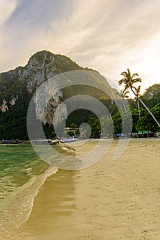 Ton Sai Beach in paradise Bay - Koh Phi Phi Don Island at Krabi, Thailand - Tropical travel destination