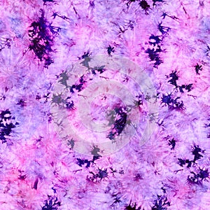 Tonal Purple Abstract Fractal Tie Dye Print