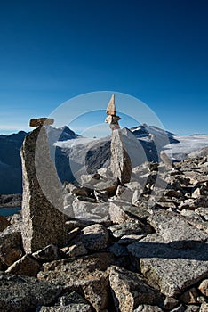 Tonale, Italian Alps, dramatic mountain landscape. photo