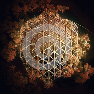 Tonalist Aerial View of Human Connections with Flower of Life (AI Generated)