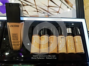 Tone cream Teint Idole Ultra Wear from L`Oreal Paris in Perfume and Cosmetics Store on February 10, 2020 in Russia, Tatarstan,