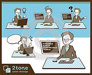 2tone type Double suit old men_set 04