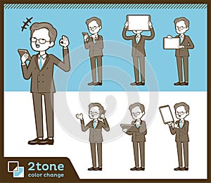 2tone type Double suit old men_set 06