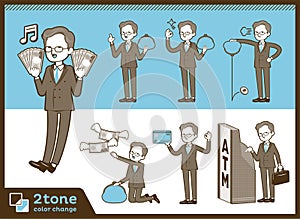 2tone type Double suit old men_set 11