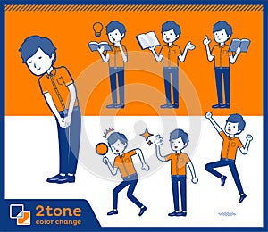 2tone type White short sleeved men_set 05